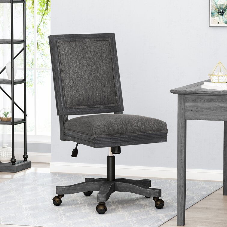 Crisolina Office Task Chair With Rattan Back Height-adjustable