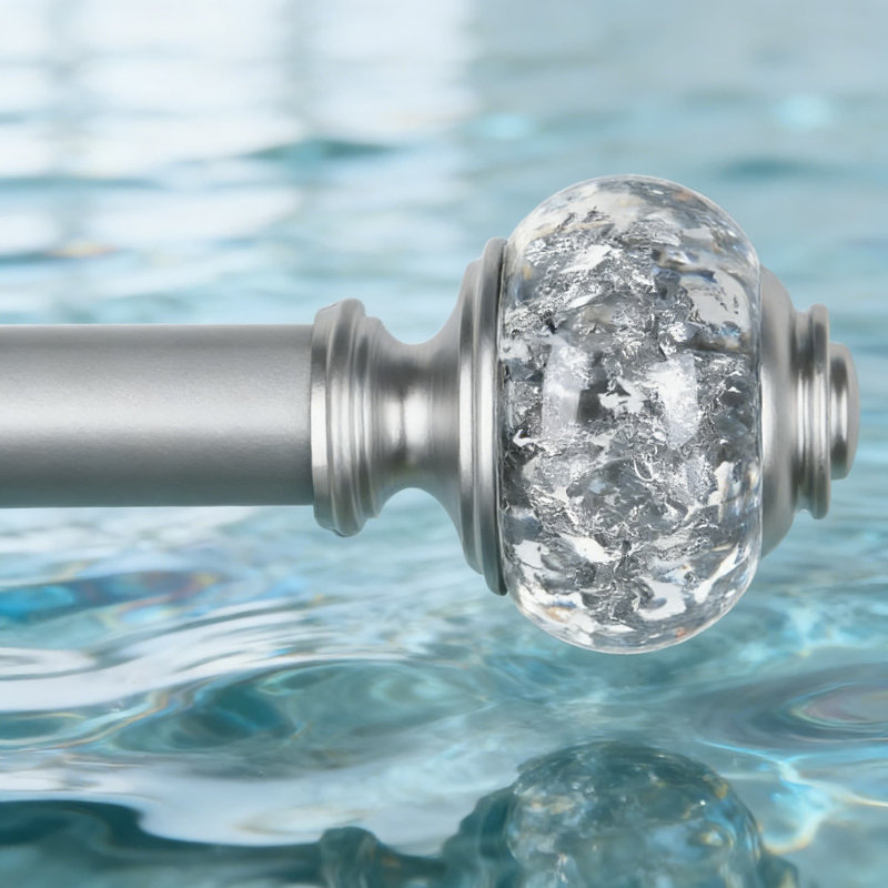 Tringle à rideau télescopique de 7/8 po de diamètre, tringle à draperie réglable de 32 à 58 po pour les fenêtres de 20 à 54 po, conception d'épissure robuste avec embouts décoratifs