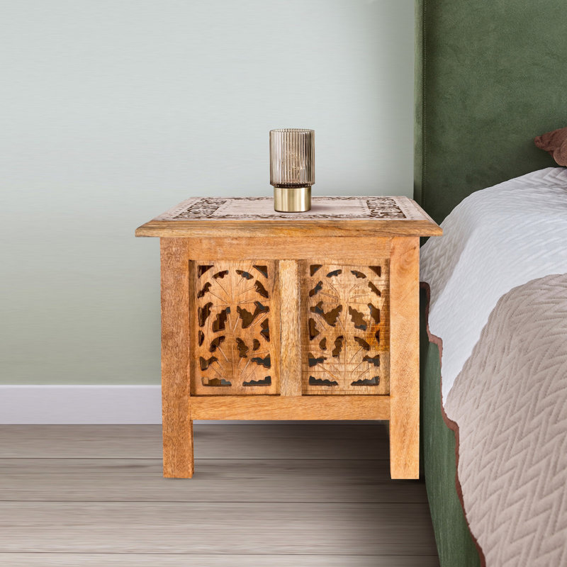 Abbey End Table, 39cm H x 38cm W x 38cm D, Pine