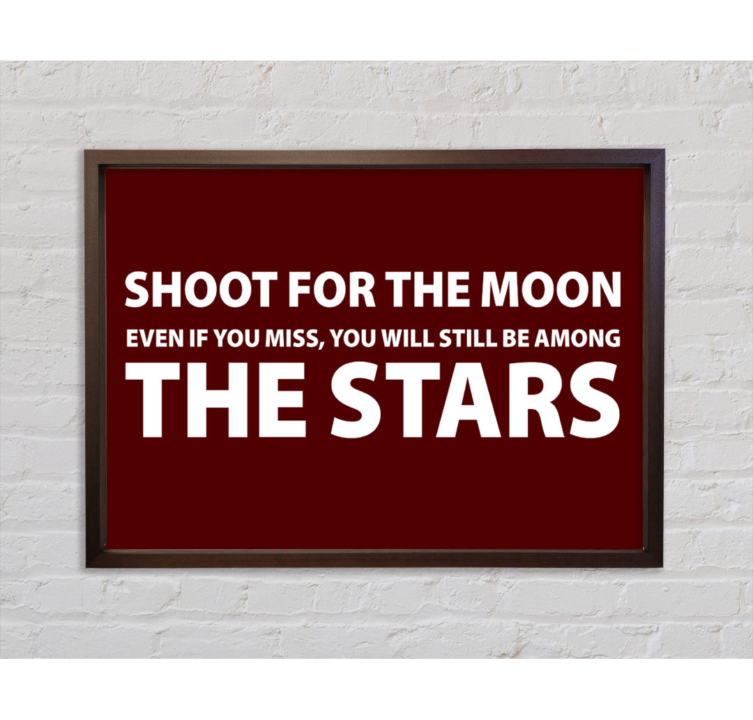 Motivationszitat Shoot For The Moon - Einzelner Bilderrahmen Typografie auf Leinwand