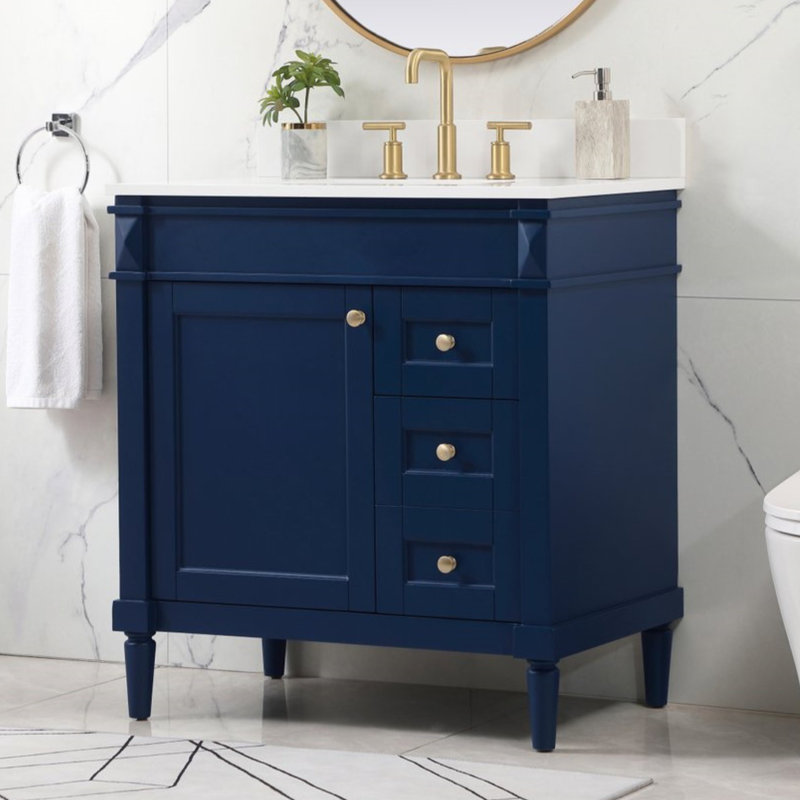 Ensemble de meuble-lavabo simple 32 po Readington, Bleu