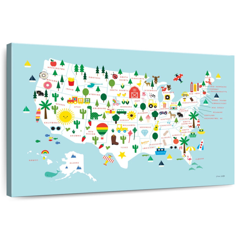 Carte amusante des États-Unis, H 24 po x l 36 po