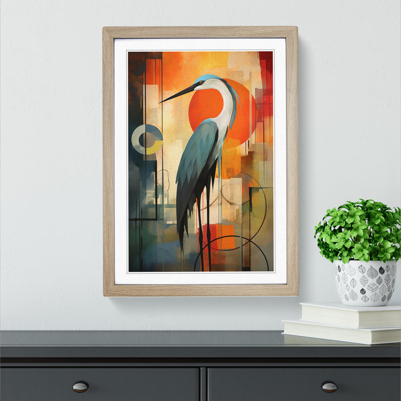 Heron Constructivism Art - Framed Print