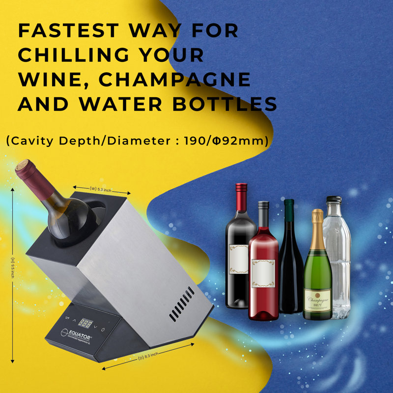 Refroidisseur à vin, champagne, eau Equator 110V AC / 12V DC, Gris / Noir