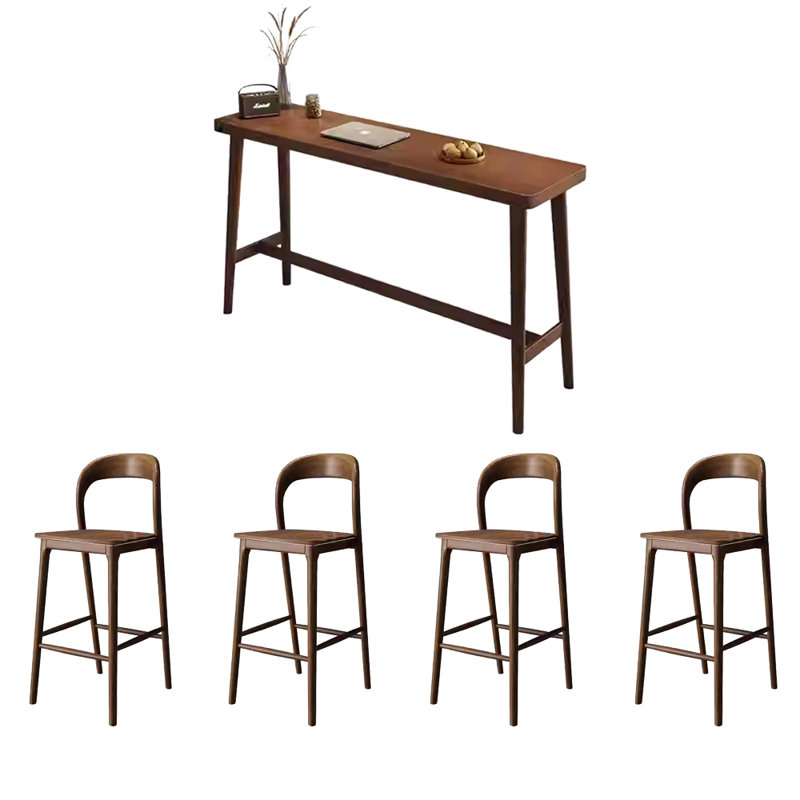 Tables et chaises de bar simples et modernes en bois massif, H 39,3 po x L 62,9 po x l 17,7 po
