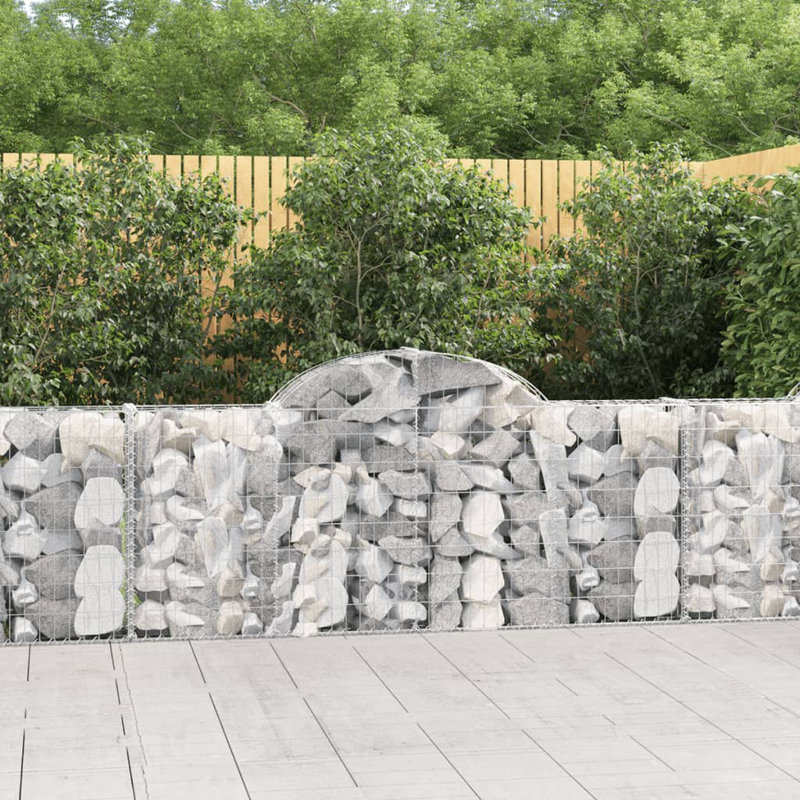 Briceida Silver Gabion Baskets, 100cm H x 200cm W x 30cm D