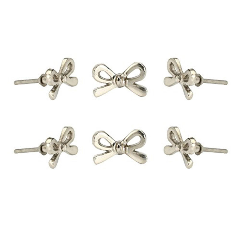 Bow 1 7/8" Length Novelty Knob Multipack, Silver