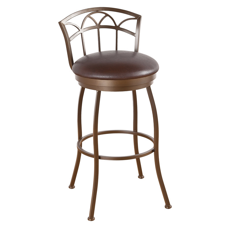 Swivel Upholstered Counter Stool with Metal Frame, Bacova Barley, Pebblestone, Counter Stool (26" Seat Height)