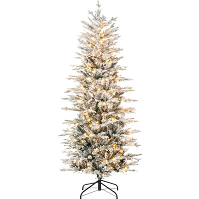 6ft Christmas , 636 Snow Flocked Limbs, 250 Warm Yellow Lights, 70.42" Height Tall Revelry, Option