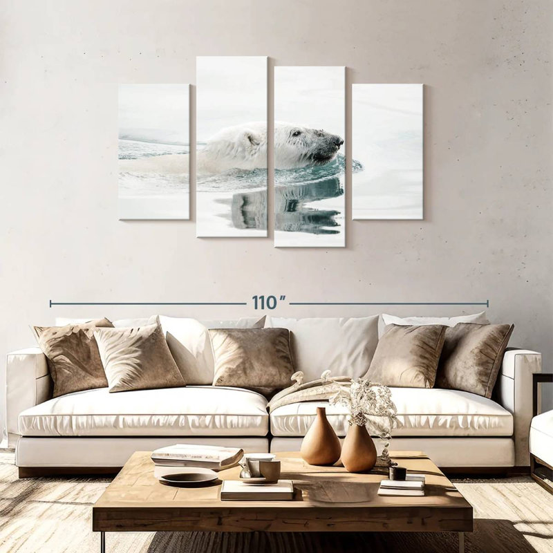 Brampt Bathing Polar Bear, 48" H x 75" W