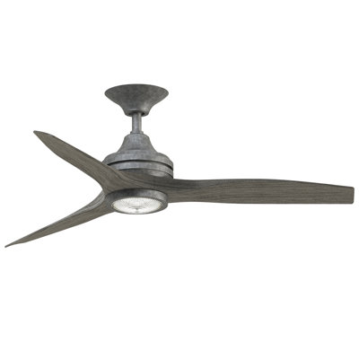 Spitfire 48 inch Indoor/Outdoor Ceiling Fan with LED Light Kit - Galvanized with Weathered Wood Blades