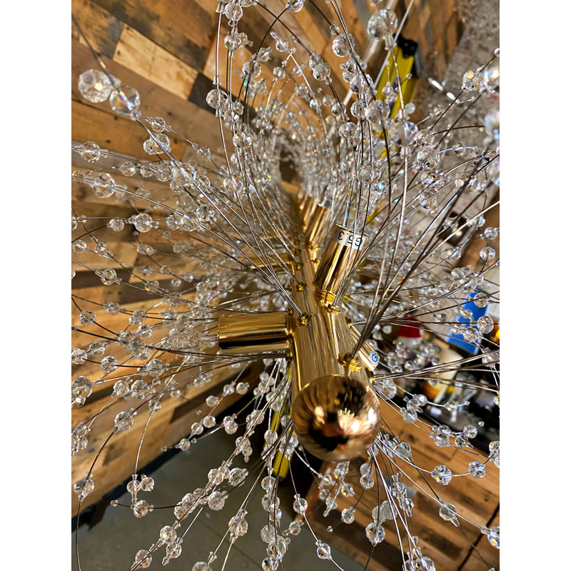 Longs lustres en cristal suspendus moderne, Doré