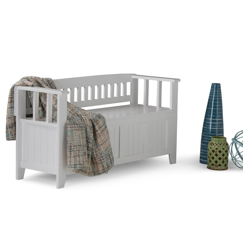 Entryway Storage Bench, White