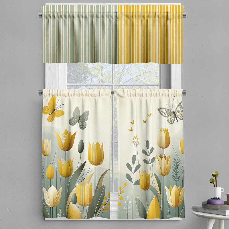 Cantonnière à motif floral Ambesonne, L 55 po x L 30 po