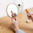 Handheld Makeup Plain Mirror Wood Round