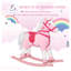 Cheval à bascule rose en peluche avec sons électroniques pour tout-petits