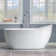 59" x 28" Freestanding Soaking Acrylic Single Slipper Bathtub with Reversible Drain