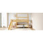 Lit double superposé en forme de maison double avec glissade, lit de jeu avec escalier de rangement, deux méthodes de placement, conception silencieuse-131206729