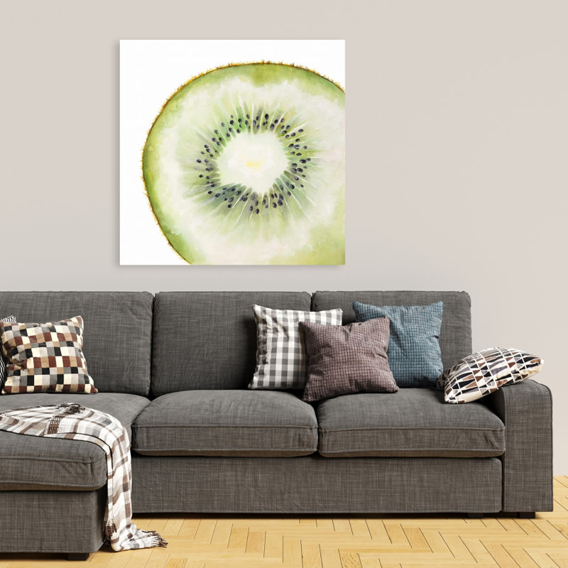 Kiwi Slice - nourriture verte, art sur toile pour la décoration intérieure