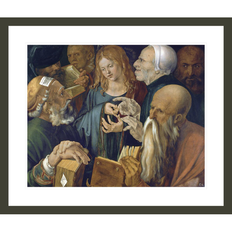 «Jesus Parmi les Docteurs» par Albrecht Dürer, impression giclée encadrée, H 23,5 po x l 27,69 po