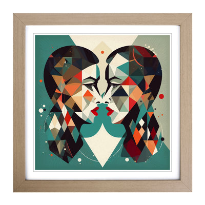Lovers Geometric No.3 - Framed Print