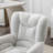 Teddy Fabric 360 Swivel Home Office Chair With Metal Base And Universal Wheels,Ivory-521083479