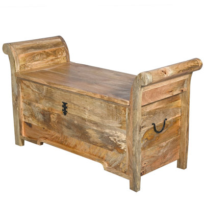 Sitzbank Adna aus Holz mit Stauraum