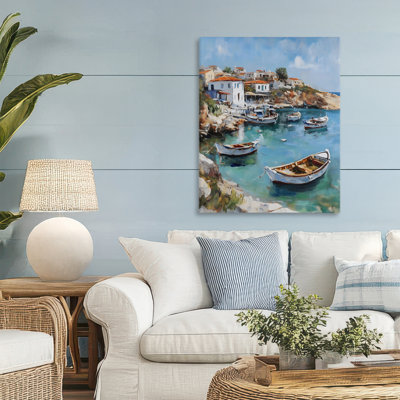 Italian Village Boats Canvas, design by Franklyn Gregory