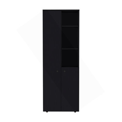 Garde-manger avec armoire de rangement haute de 67 pouces avec trois portes et trois tablettes extérieures Konik