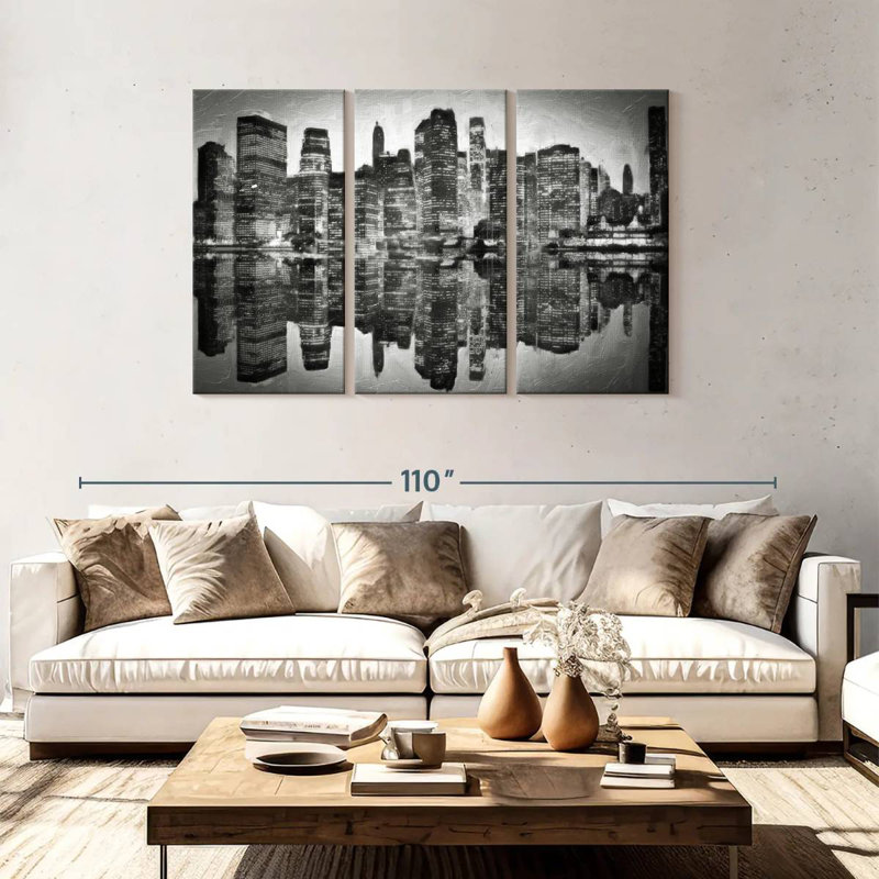 Sireci Abstract Skyline BW, 48" H x 74" W