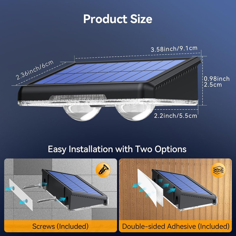 Ensemble de 12 lampes solaires d'extérieur à clôture, 3 modes 3500K / 4500K / 6500K, lumière de terrasse étanche IP66