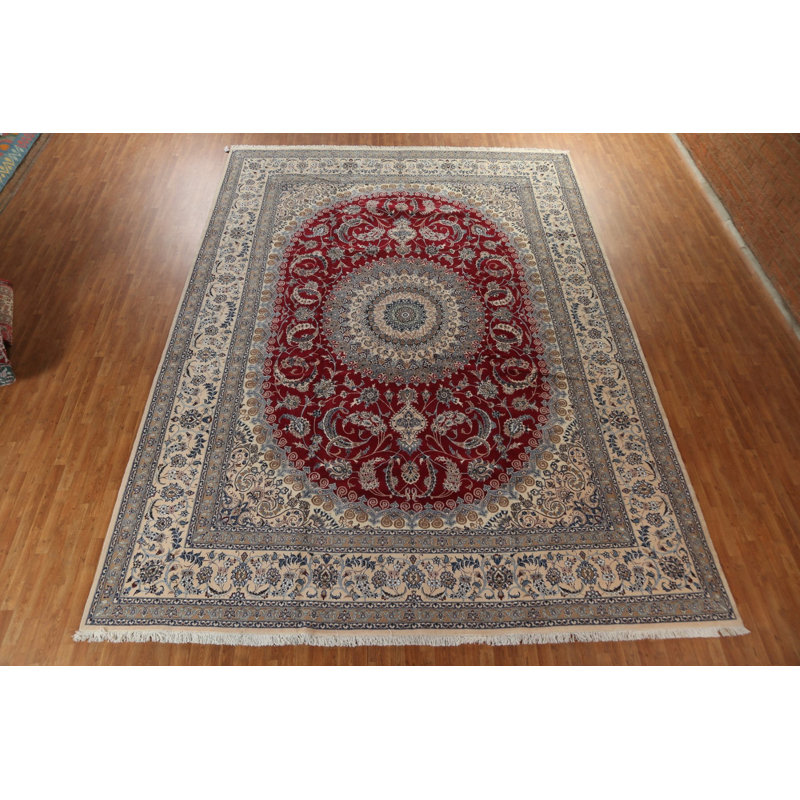 Tapis unique rouge / gris 12 pi 8 po x 17 pi 3 po New Age