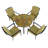 BAYFIELD FIREPIT 89cm Table with 4 ASCOT DELUXE Chairs Garden Set