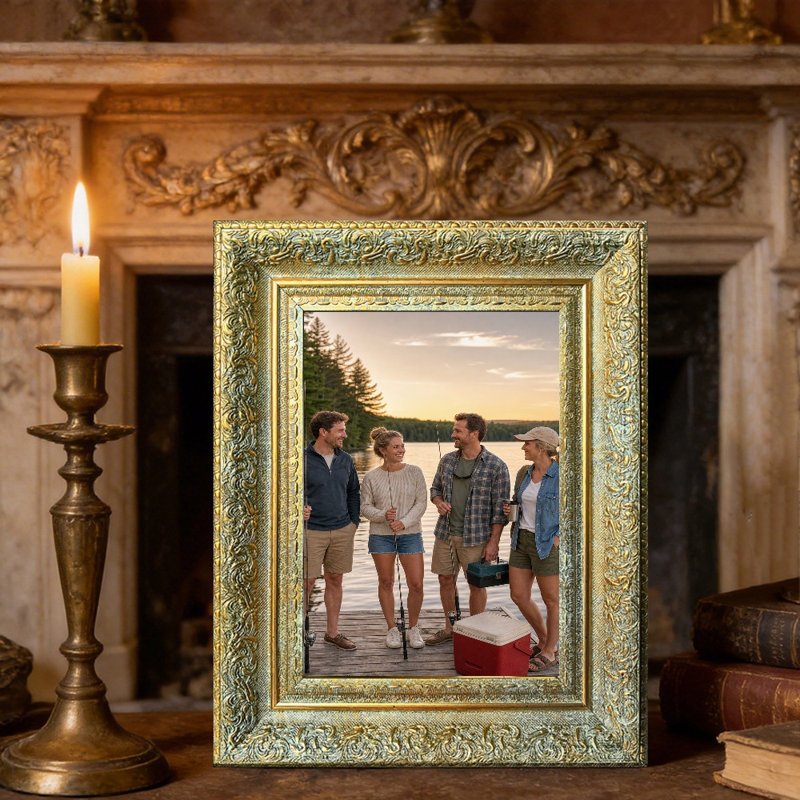 Cadre photo orné 3 pièces 5 "x 7" or antique pour cadeaux d'anniversaire