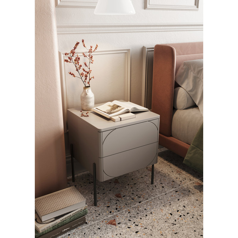 Mekka 49cm W Bedside Table, Cashmere