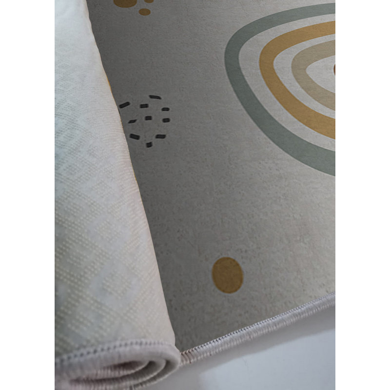Tapis luxueux (2,6 x 4,6 pieds), 100% polyester, 740 g / m² | Tissu de velours doux, envers en feutre antidérapant, éponge stratifiée pour le confort | Antibactérien, lavable à la machine à 30 ° C | Élégante décoration intérieure