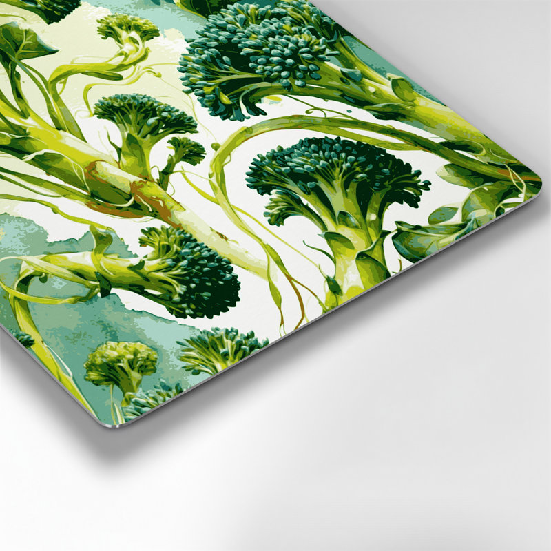 Art mural vert en métal légumes choux broccoli, H 12 po x l 12 po