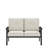 48" All-Weather Metal Loveseat 2 Seats Couch Sofa With  Cushions With Frame-1839283453