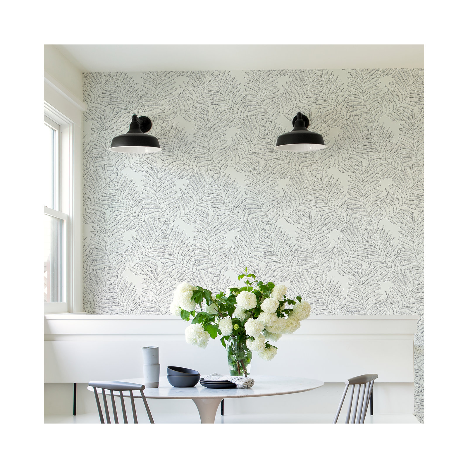 Palmina Modern Floral Wallpaper, Gray