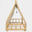 Lit simple en forme de maison avec tente délicate-764118297-764118299