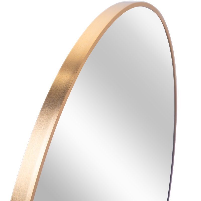 Miroir de salle de bain rond 24 po avec cadre en métal doré (W2203P182026), Doré