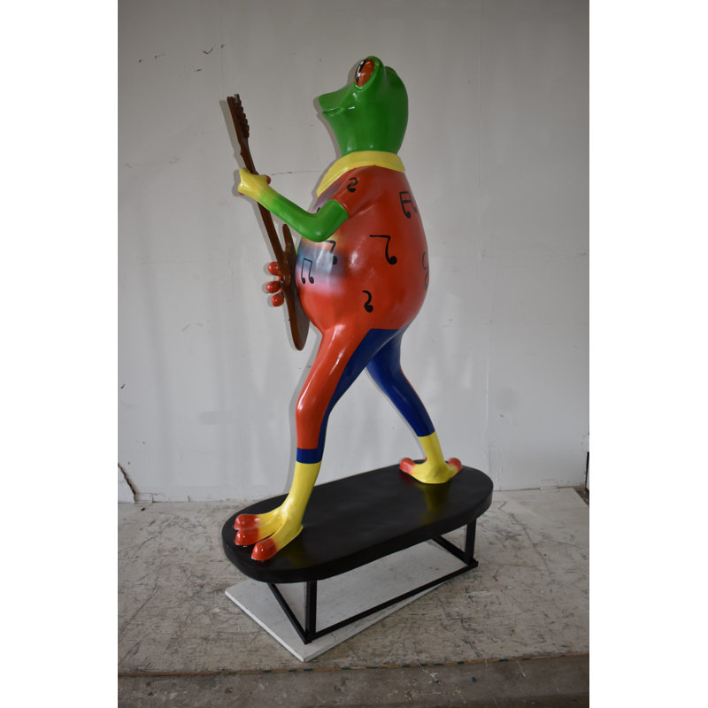 Giant Happy Frog Playing the Guitar Good for Outdoors Size: 46" x 28" x 70"H