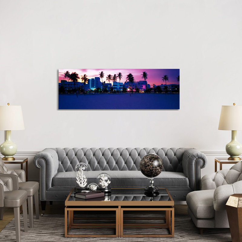Ocean Drive Miami Beach FL USA - Wrapped Canvas Panoramic Print, 152.4 cm H x 50.8 cm W x 3.175 cm D