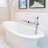 SUMERAIN S2129XW-2140-2150 Triple Handle Wall Mounted Roman Tub Faucet with Handheld Shower, Waterfall Bathtub Filler Faucet-64374489