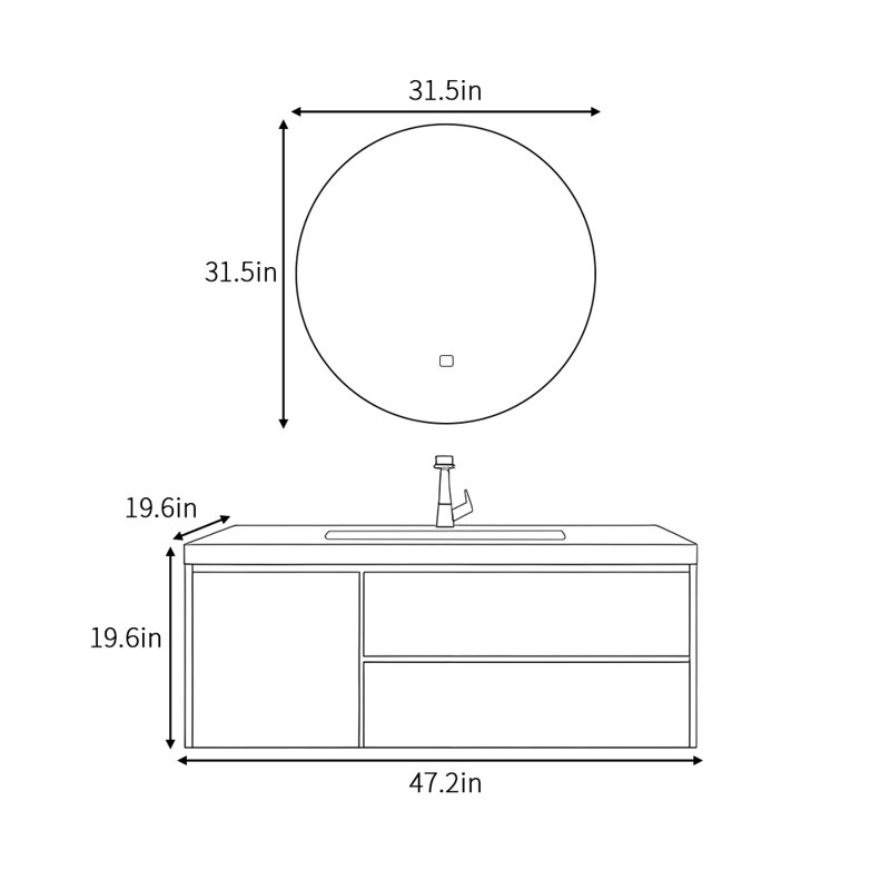 Armoire de salle de bain simple de style italien
