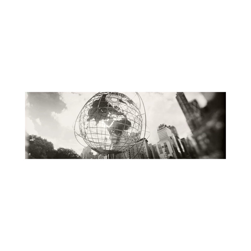 Steel Globe, Columbus Circle, Manhattan, New York City, New York State, USA by Panoramic Images - Wrapped Canvas Panoramic Print