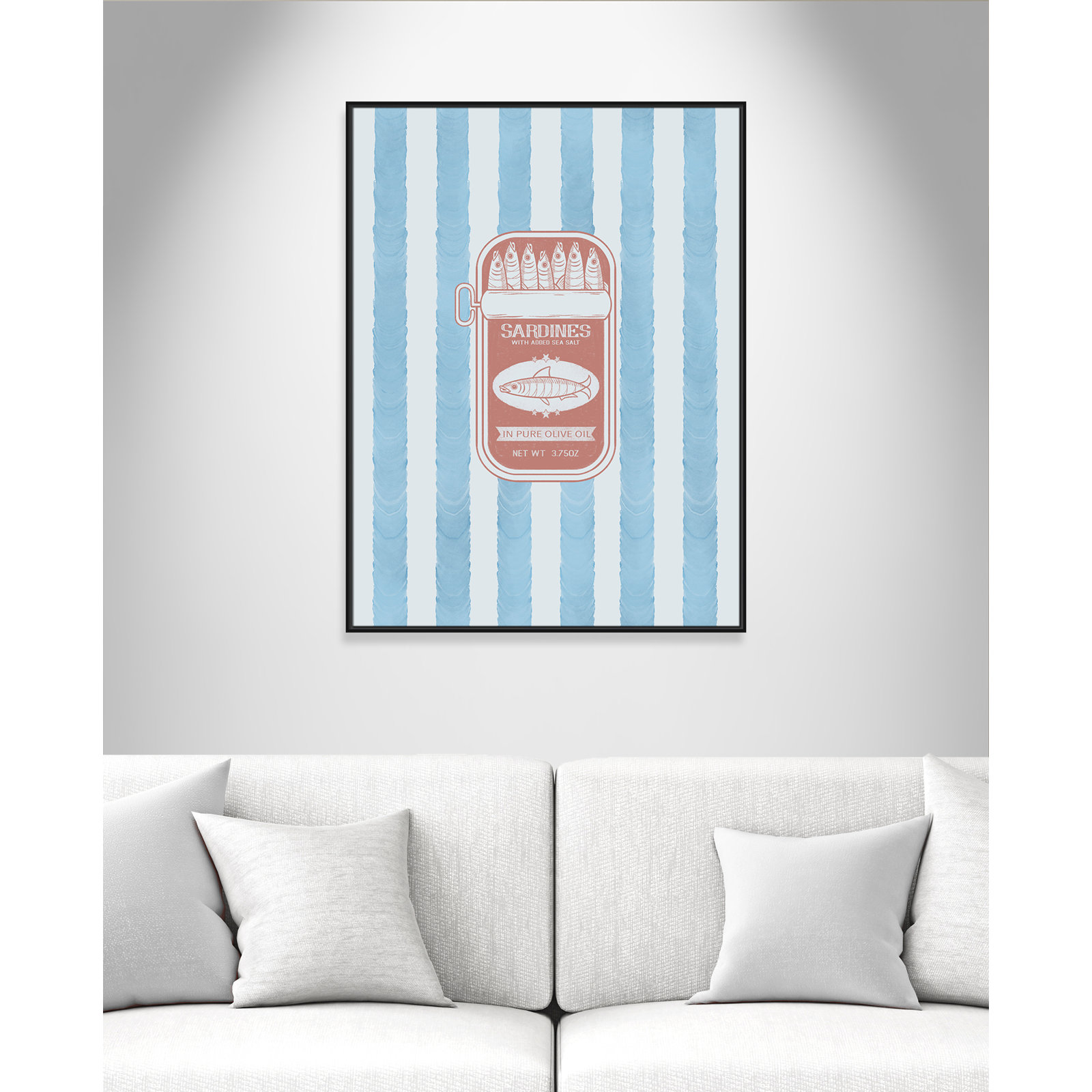 Salty Sardines Print by Marcus Prime, 37.5'' W x 49.5'' H, Black Floater