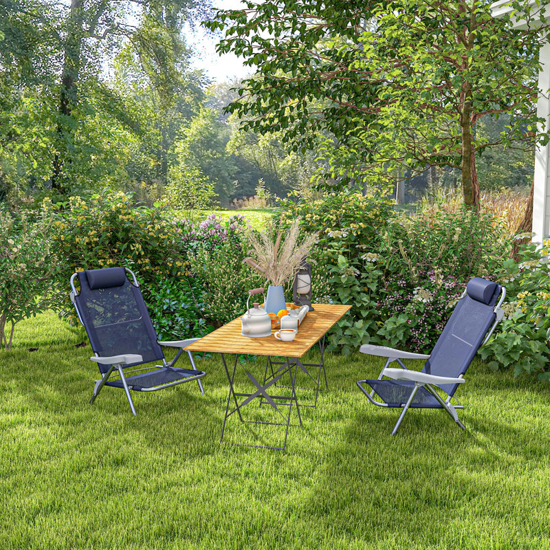 Ensemble de 2 chaises de pêche et de camping pour l'extérieur, Bleu