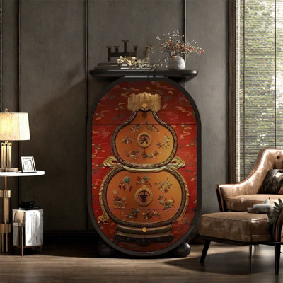 Armoire de rangement en noyer avec tiroirs