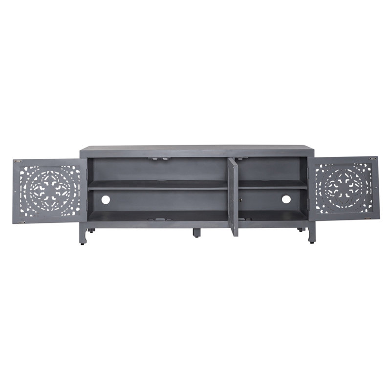 Meuble télé Hayse 65 po avec portes sculptées Artesian